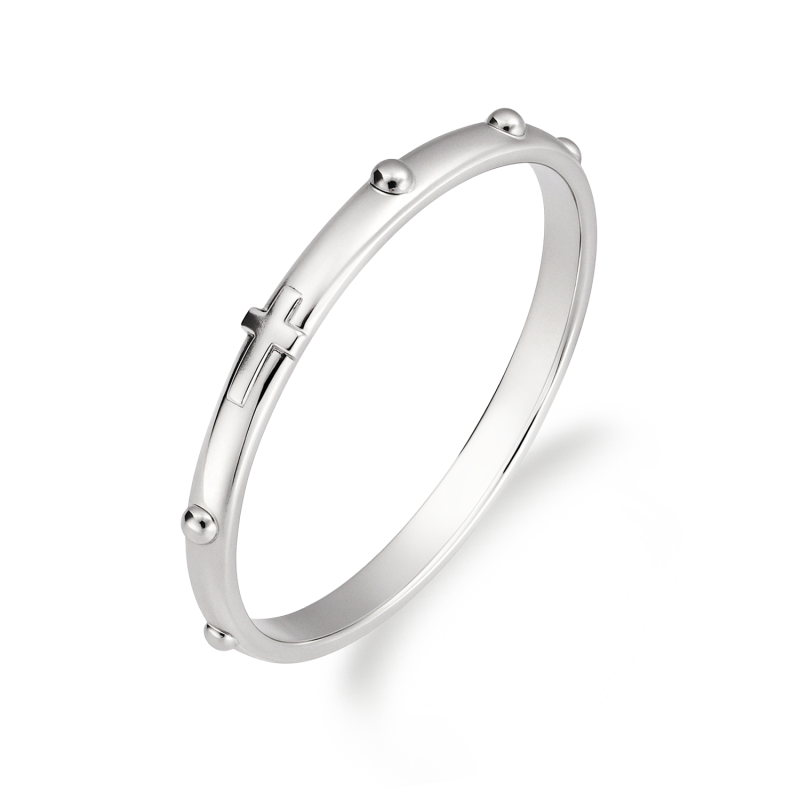 Pierścionek srebrny różaniec