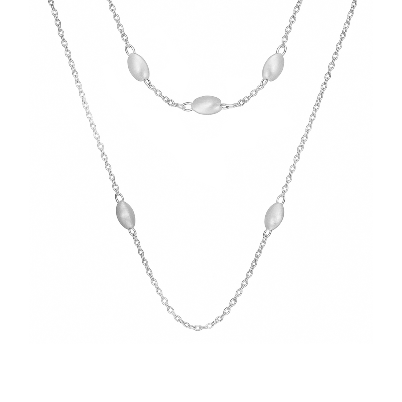 Naszyjnik srebrny z fasolkami