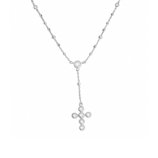 Naszyjnik srebrny z krzyżykiem i cyrkoniami