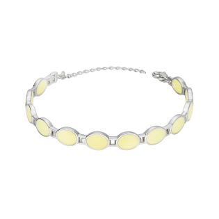 Srebrna bransoletka z bursztynem mlecznym - JubilerSezam.pl