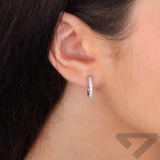 Srebrne Kolczyki Przecinki z Cyrkoniami - JubilerSezam.pl
