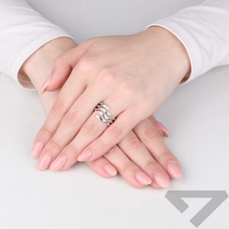 Pierścionek srebrny sprężynka