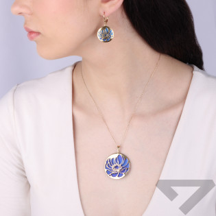 Kolczyki srebrne pozłacane ażurowe koło z tytanem