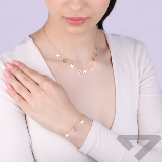 Bransoleta pozłacana z kwiatkami