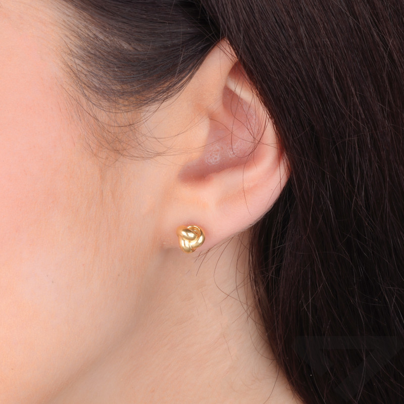 Kolczyki pozłacane motek węzeł