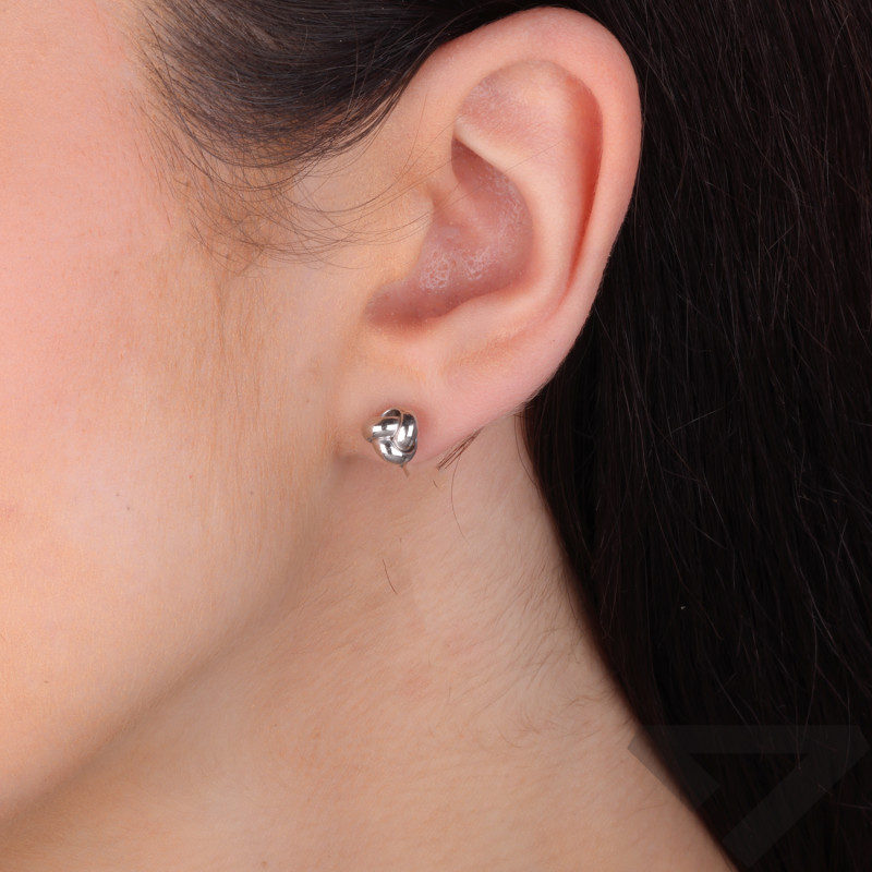 Kolczyki srebrne motek węzeł próba 925