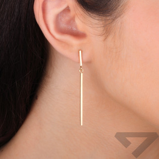 Kolczyki srebrne pozłacane z pałkami