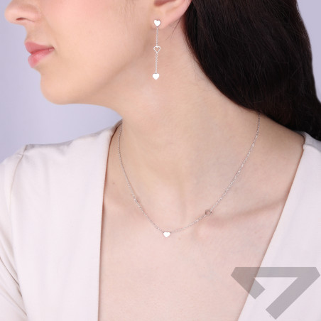 Kolczyki srebrne z trzema sercami