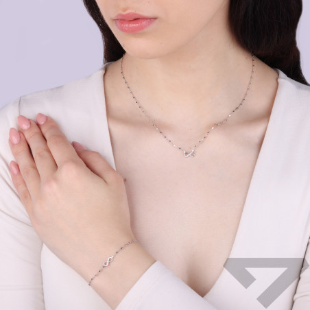 Bransoleta srebrna infinity z cyrkoniami