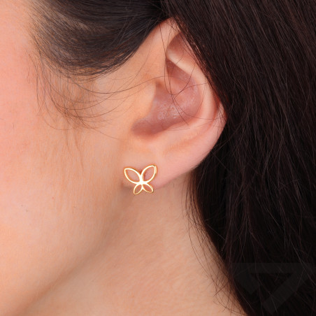 Kolczyki srebrne pozłacane motylek
