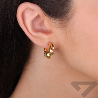 Kolczyki srebrne pozłacane skręcane kółka viralowe