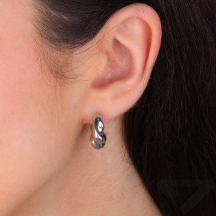 Kolczyki srebrne skręcane kółka viralowe