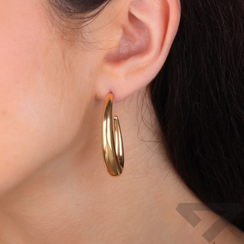 Kolczyki srebrne pozłacane otwarty owal