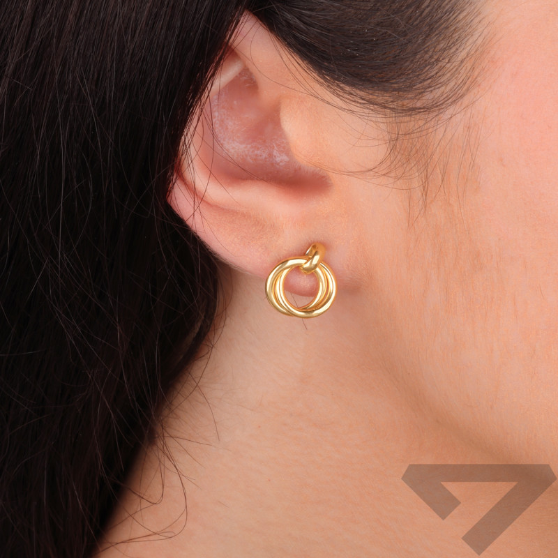 Kolczyki pozłacane kółka ramki