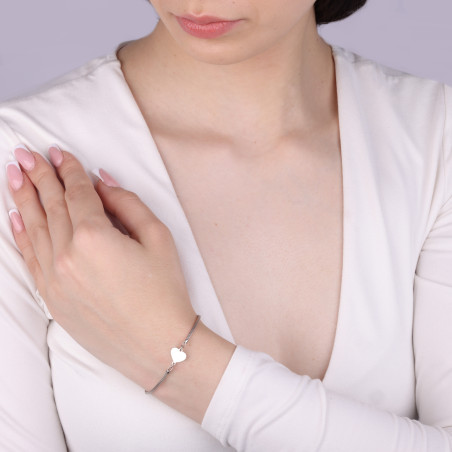 Bransoleta srebrna z sercem