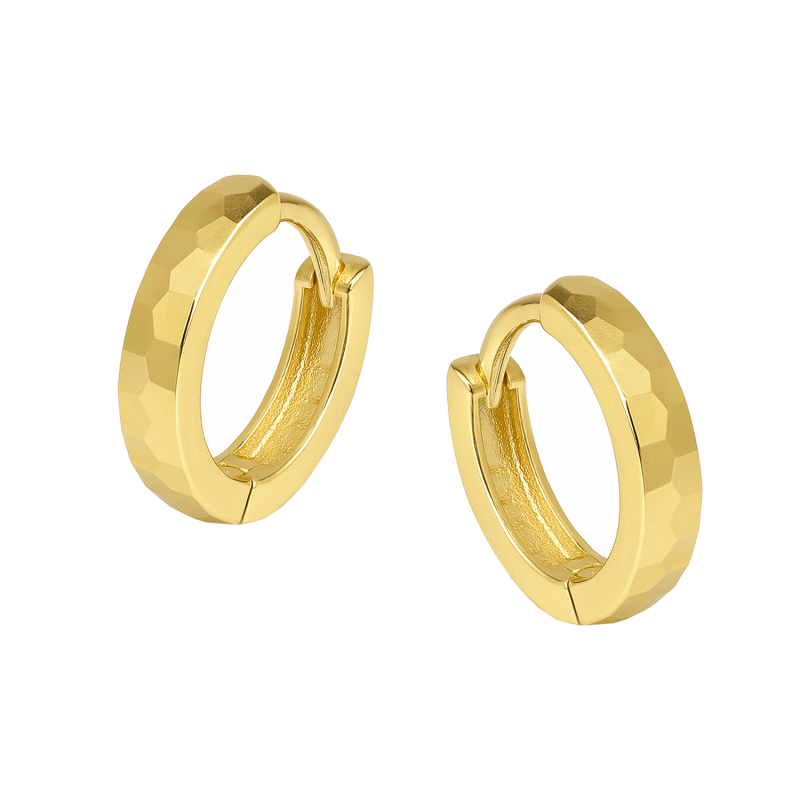 Kolczyki złote fasetowane kółka próba 585