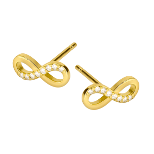 Kolczyki złote infinity z cyrkoniami próba 585