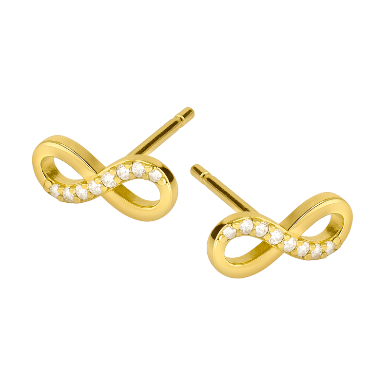 Kolczyki złote infinity z cyrkoniami próba 585