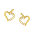Kolczyki złote serce ramka z białymi cyrkoniami próba 585