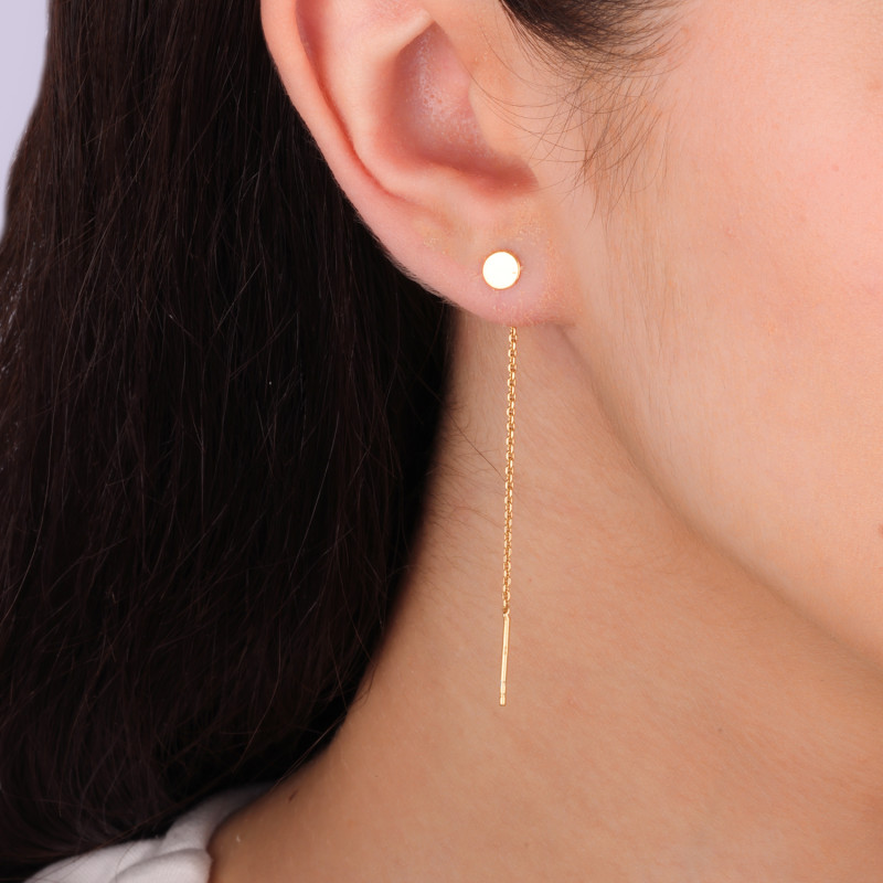 Kolczyki pozłacane gładka kulka na rolo/przeciągane JZ 11108110 próba 925