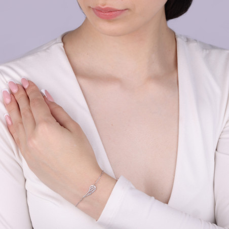 Bransoleta srebrna z ażurowym skrzydłem