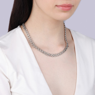 Naszyjnik srebrny płotek z fasolkami