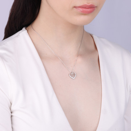 Naszyjnik srebrny serce z cyrkoniami