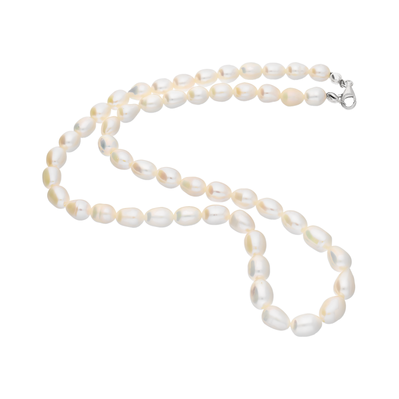 Naszyjnik srebrny z perłami hodowanymi 6-7mm próba 925