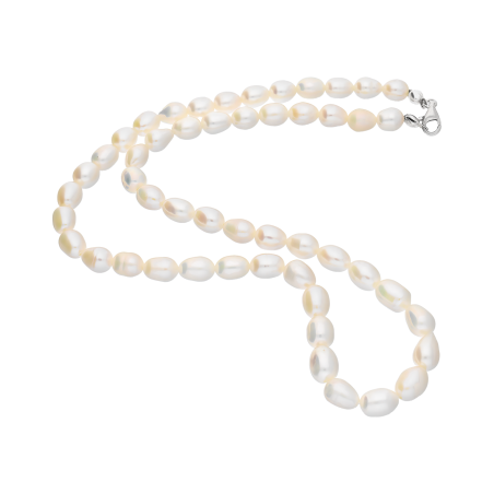 Naszyjnik srebrny z perłami hodowanymi 6-7mm próba 925