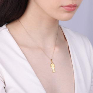 Medalik pozłacany Anioł z modlitwą