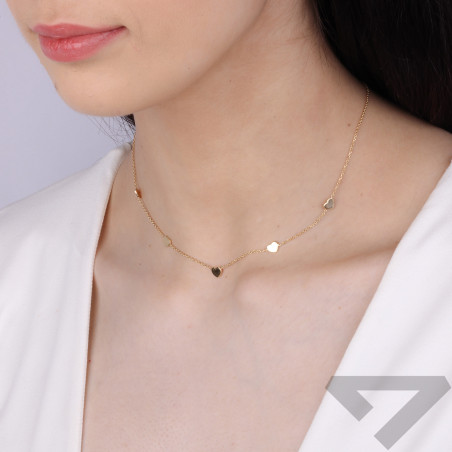 Naszyjnik pozłacany z serduszkami