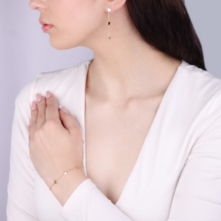 Bransoleta pozłacana z sercami