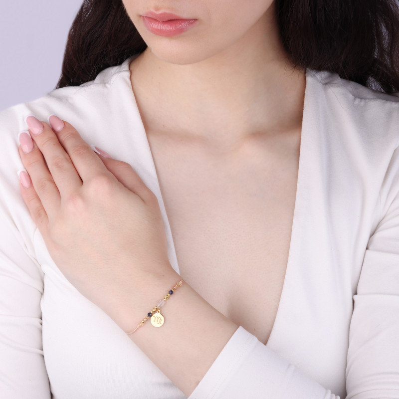 Bransoleta znak zodiaku panna z kamieniami naturalnymi