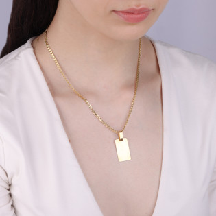 Zawieszka pozłacana prostokątna blaszka