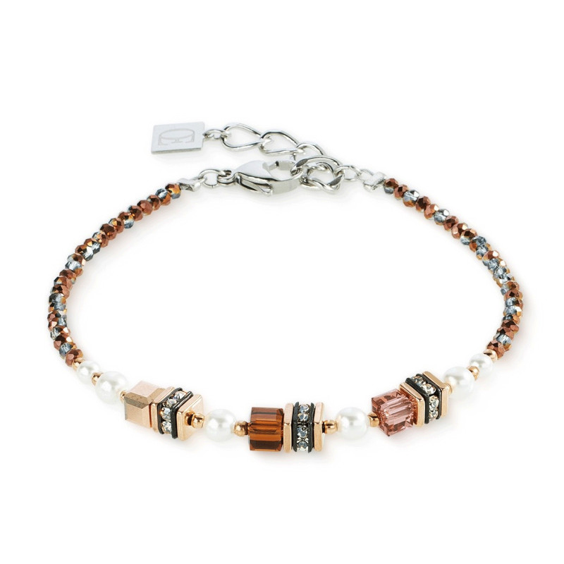 Bransoleta Coeur de Lion 1100 Mocha Mousse Stal z perłami