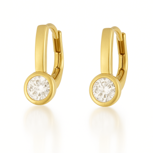 Kolczyki złote z białą cyrkonią próba 585