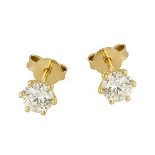 Kolczyki złote z białą cyrkonią