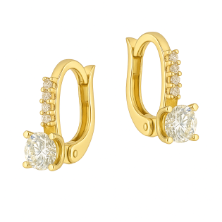 Kolczyki złote z białymi cyrkoniami