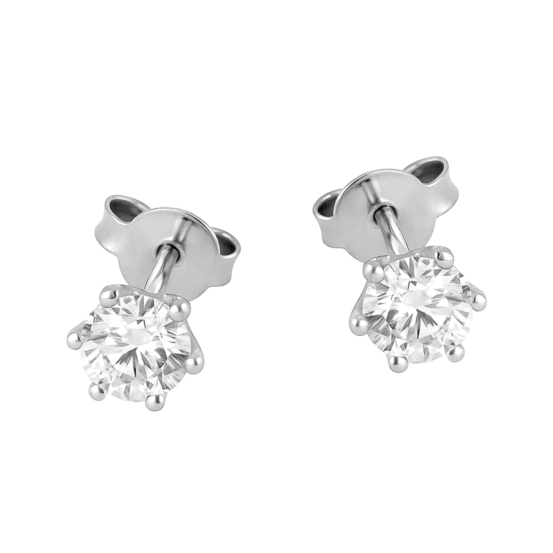 Kolczyki z białego złota z cyrkonią