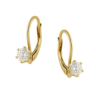 Kolczyki złote z białą cyrkonią próba 585