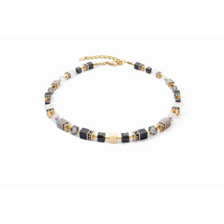 Naszyjnik Coeur de Lion 1316 Black-Gold Stal pozłacana z kryształami