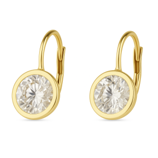 Kolczyki złote z białą cyrkonią 8 mm