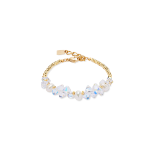 Bransoleta Coeur de Lion 1816 Crystal-Gold Stal pozłacana z perłą i kryształami