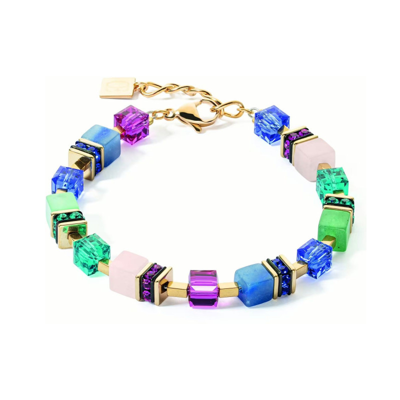 Bransoleta Coeur de Lion 1516 Multicolour Stal pozłacana z kolorowymi kryształami