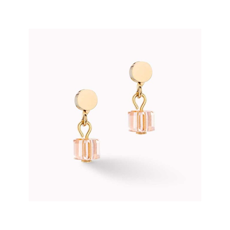 Kolczyki Coeur de Lion 0230 Apricot Stal pozłacana z kryształkami