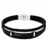 Bransoleta męska potrójna z czarną blaszką