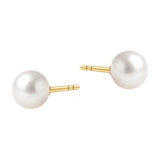 Złote Kolczyki z Perłą 6mm - Klasyczna Elegancja - JubilerSezam.pl