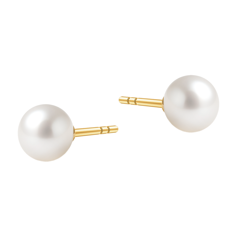 Złote Kolczyki z Perłą 6mm - Klasyczna Elegancja - JubilerSezam.pl