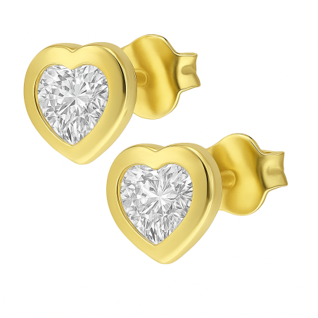 Kolczyki złote serca dla dziewczynki próba 375