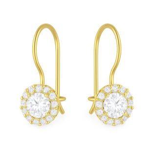 Kolczyki złote z białymi cyrkoniami